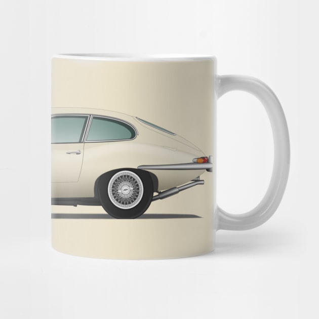 Jaguar E Type Fixed Head Coupe Old English White by SteveHClark